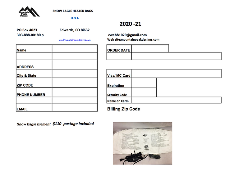 SNOW EAGLE HEATED BOOT BAGS Heating Element Replacements Mountain